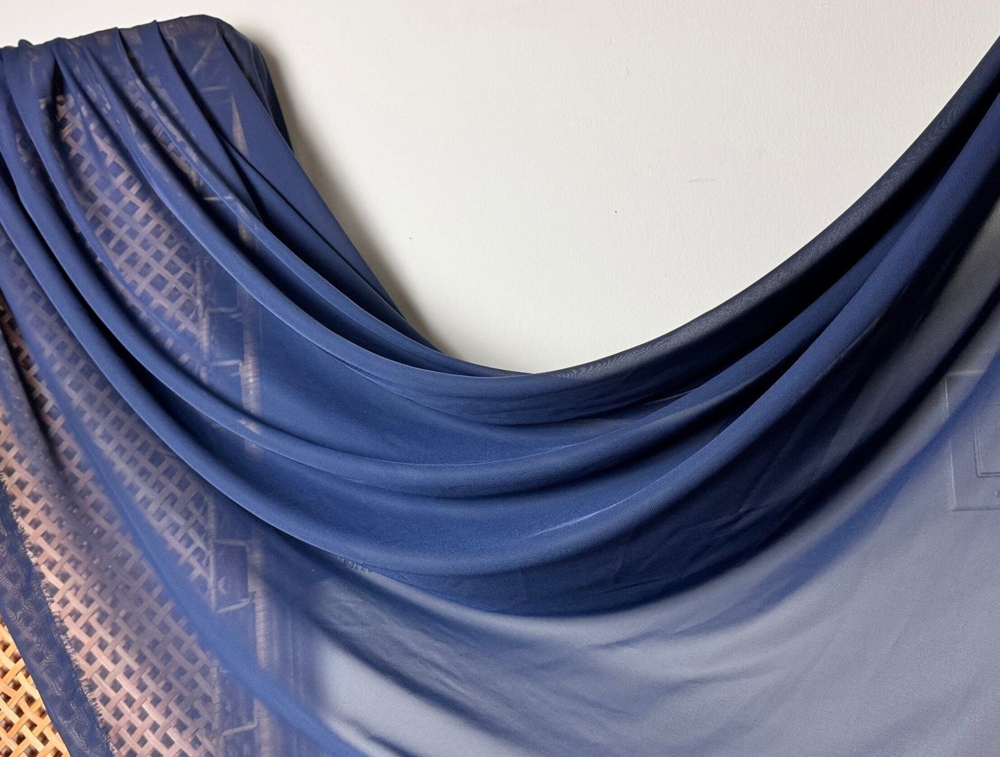 BEST PRICE Navy Blue Chiffon Fabric, Sold By Yard See Through Fabric, Navy Sheer Chiffon 60” Wide, Silky Chiffon Drape, Apparel Fabric DIY - from Gala Textile