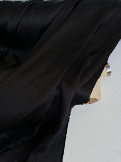 Black Soft Silky Stretch Charmeuse Satin Elegant, Versatile, Luxurious Perfect for Apparel, Accessories and Home Decor Order by the Yard - from Gala Textile