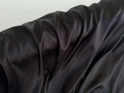 Black Soft Silky Stretch Charmeuse Satin Elegant, Versatile, Luxurious Perfect for Apparel, Accessories and Home Decor Order by the Yard - from Gala Textile