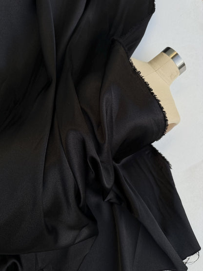 Black Soft Silky Stretch Charmeuse Satin Elegant, Versatile, Luxurious Perfect for Apparel, Accessories and Home Decor Order by the Yard - from Gala Textile