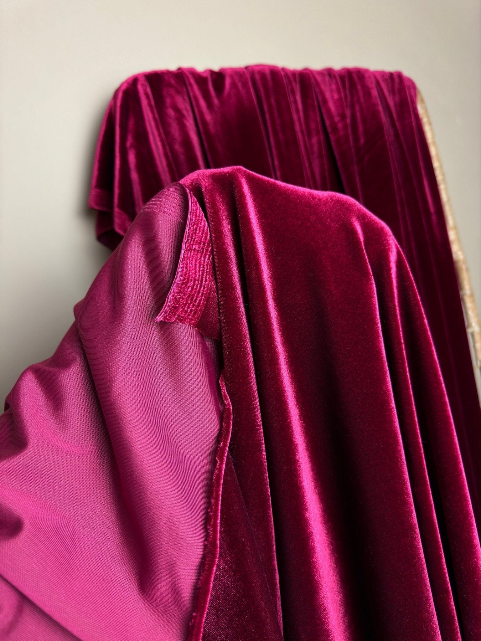 Burgundy Stretch Velvet Fabric, Spandex Soft Velvet Fabric - Solid, for Pillows, Scrunchies, Drapes, Dresses, Decorations Premium Quality - from Gala Textile