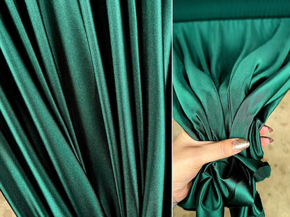 Emerald Stretch Nylon Spandex By Yard, 4 way Silky Stretch Bodysuit Material, For Dresses Dancewear Leggings, Heavyweight Satin Spandex - from Gala Textile