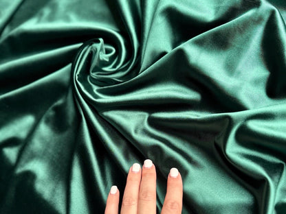 Emerald Stretch Nylon Spandex By Yard, 4 way Silky Stretch Bodysuit Material, For Dresses Dancewear Leggings, Heavyweight Satin Spandex - from Gala Textile