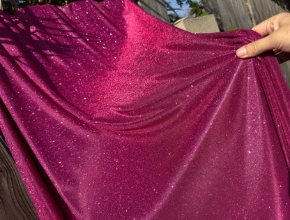 Fuchsia Shimmer Lurex Knit Fabric by Yard Knit Fuchsia Luxury Sparkle Fabric Spandex Glitter, Sparkle Evening Bridal Gowns, Backdrops, Bows - from Gala Textile