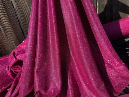 Fuchsia Shimmer Lurex Knit Fabric by Yard Knit Fuchsia Luxury Sparkle Fabric Spandex Glitter, Sparkle Evening Bridal Gowns, Backdrops, Bows - from Gala Textile