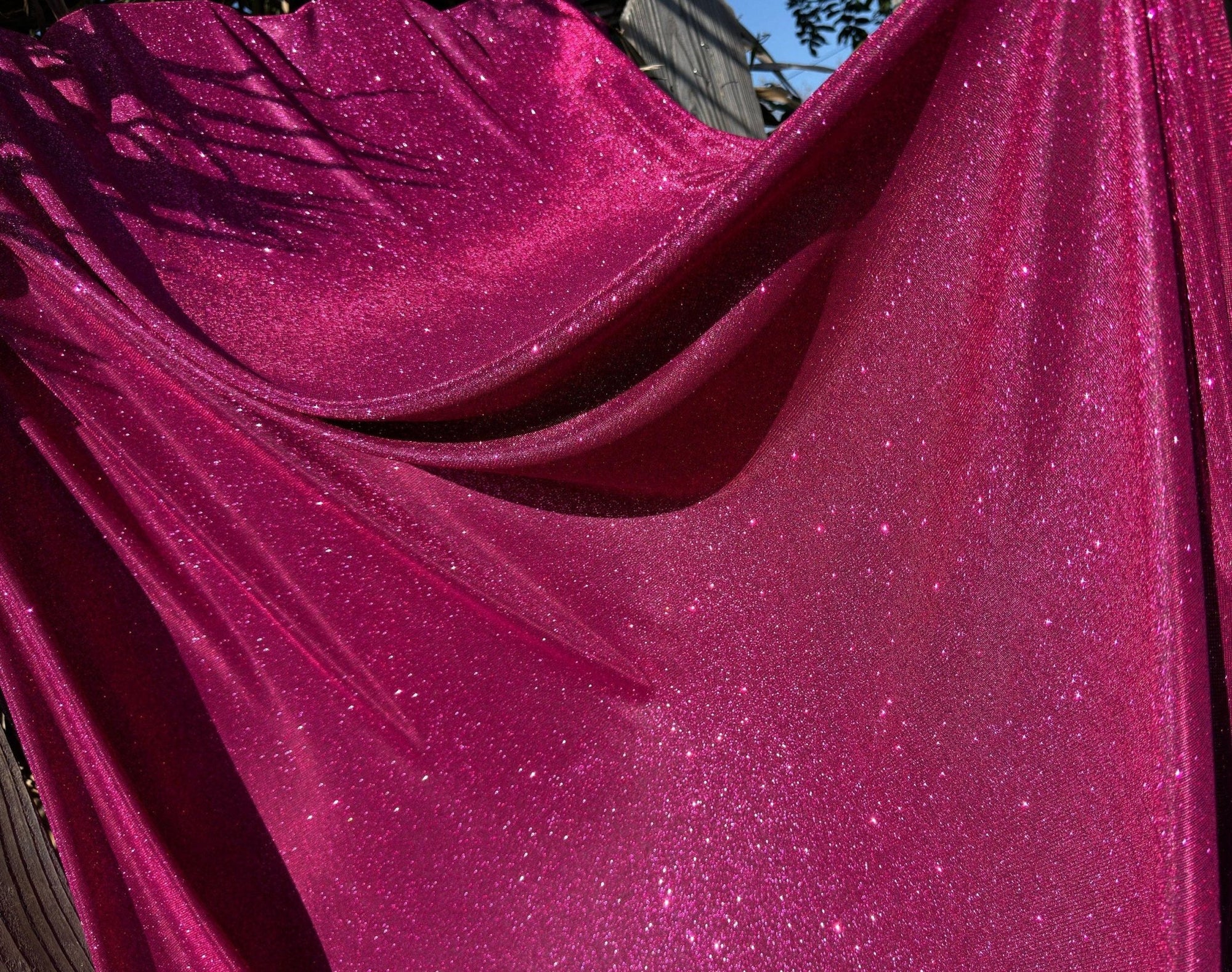 Fuchsia Shimmer Lurex Knit Fabric by Yard Knit Fuchsia Luxury Sparkle Fabric Spandex Glitter, Sparkle Evening Bridal Gowns, Backdrops, Bows - from Gala Textile