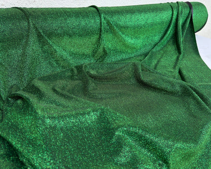 Hunter Green Metallic Foam Lurex Fabric by Yard Green Stretch Shimmer Fabric Sparkle Glitter Material for Gowns, Backdrops, Event Decoration - from Gala Textile