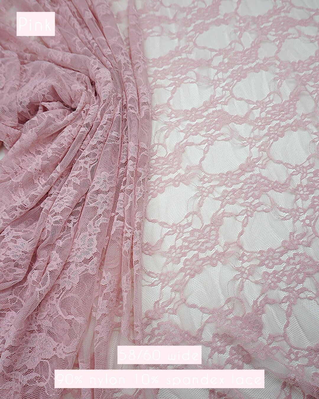 Soft rose pink floral stretch lace for newborn photography props and lingerie