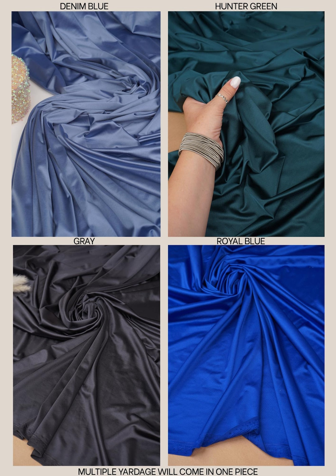 Gray Shiny Milliskin Nylon Spandex Fabric