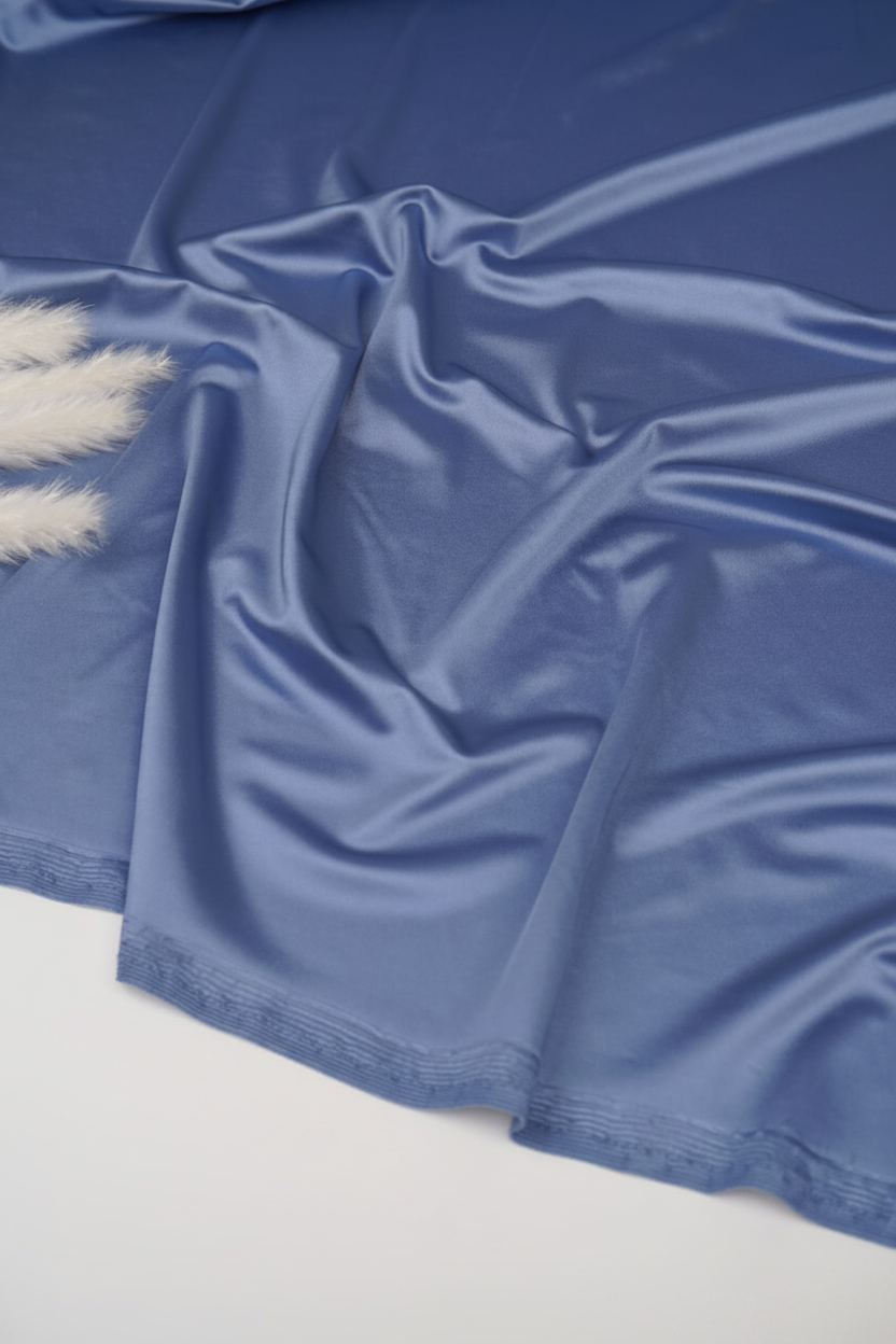 Denim Shiny Milliskin Nylon Spandex Fabric 4-Way Stretch By the Yard