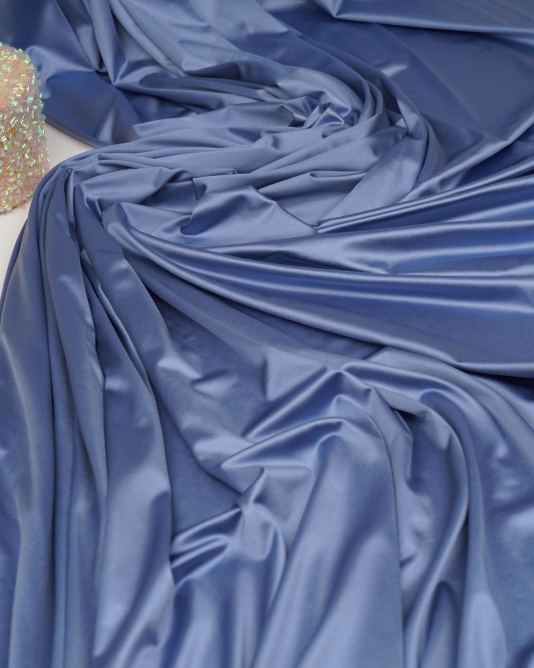 Denim Shiny Milliskin Nylon Spandex Fabric - Image 11