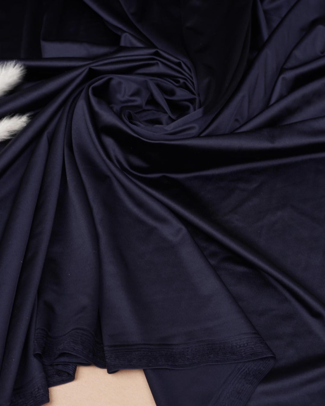 Navy Shiny Milliskin Nylon Spandex Fabric - Image 2