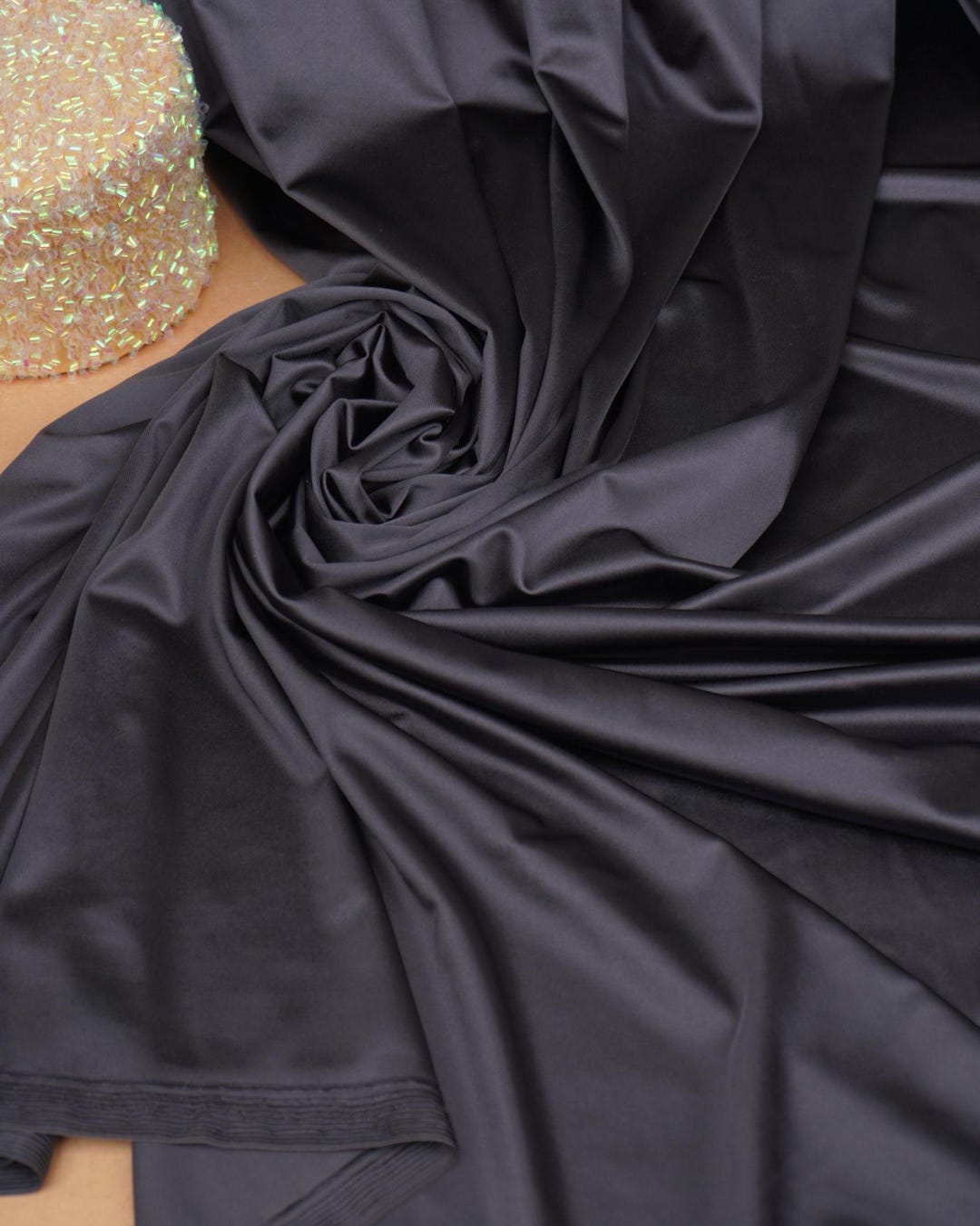 Gray Shiny Milliskin Nylon Spandex Fabric