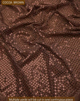 Cocoa Brown 3mm confetti dot sequin fabric draped, metallic mesh sparkle fabric by the yard