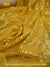Gold 3mm confetti dot sequin fabric draped, metallic mesh sparkle fabric by the yard