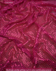 Fuchsia 3mm confetti dot sequin fabric draped, metallic mesh sparkle fabric by the yard