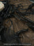 Black 3mm confetti dot sequin fabric draped, metallic mesh sparkle fabric by the yard