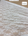 Ivory Floral Stretch Lace Fabric 58/60 inches wide with Ivory label
