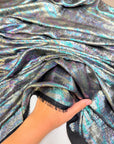 Iridescent Galaxy Foil Fabric by Yard, Shimmer Metallic Gold Hologram, for Cosplay Costumes