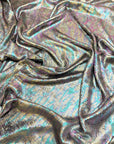Iridescent Galaxy Foil Fabric by Yard, Shimmer Metallic Gold Hologram, for Cosplay Costumes