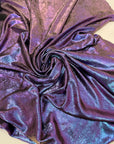 Purple Galaxy Foil Multi Shimmer Metallic Fabric by Yard Reflective Shiny Hologram Iridescent Material for Kimonos Kids Dress Crafts 115GSM