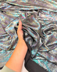 Iridescent Galaxy Foil Fabric by Yard, Shimmer Metallic Gold Hologram, for Cosplay Costumes