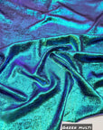 Iridescent Galaxy Foil Fabric by Yard, Teal and Purple Metallic Material Hologram for Kimonos, Kids, Dresses, Gowns, Costumes Crafts 115GSM