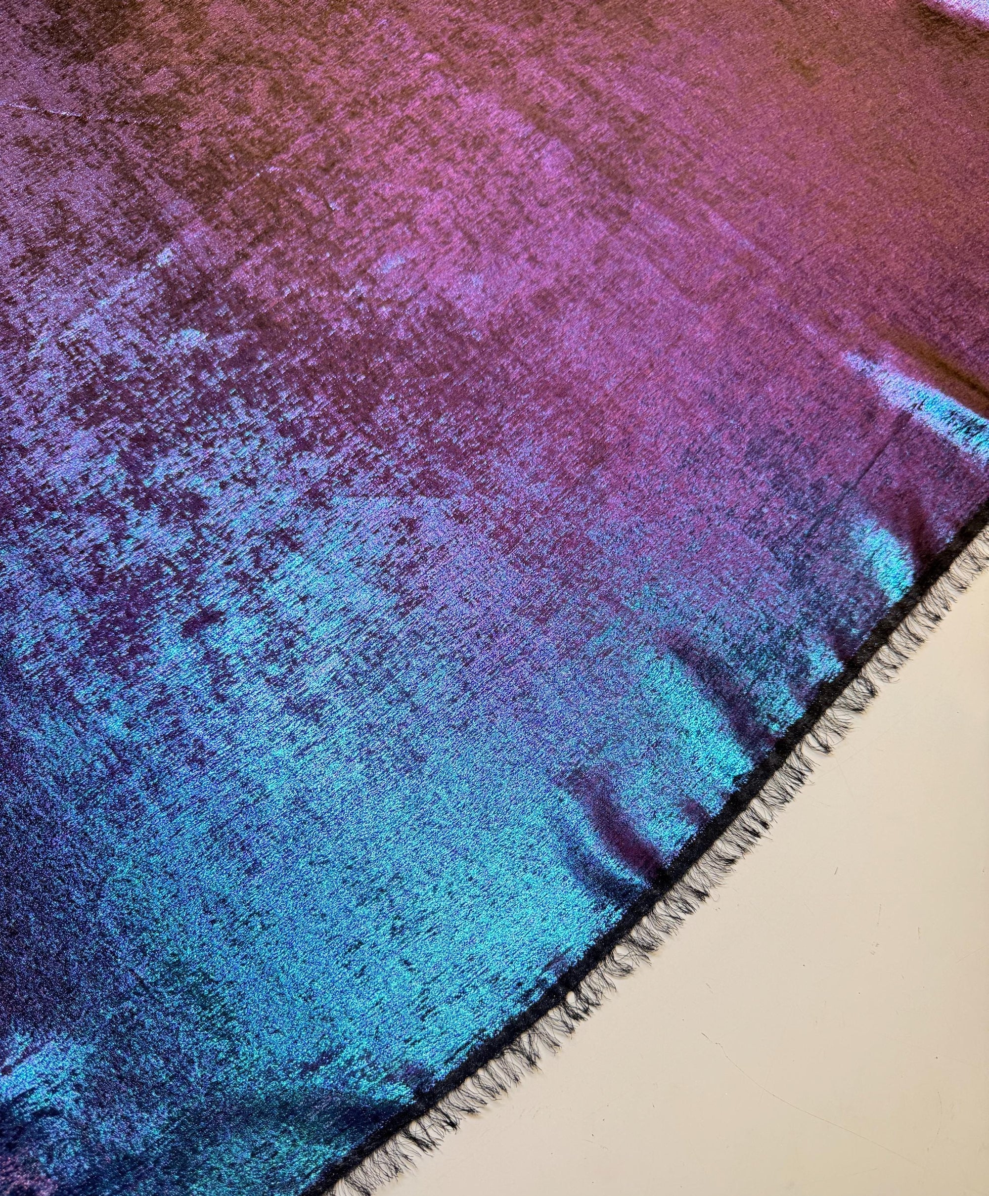 Purple Galaxy Foil Multi Shimmer Metallic Fabric by Yard Reflective Shiny Hologram Iridescent Material for Kimonos Kids Dress Crafts 115GSM