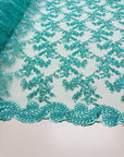 Tiffany Floral Lace Fabric by Yard Embroidery Corded With Sequins Fabric Non Stretch for Formal Wear, Bridal Gowns, Event Decoration