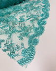Tiffany Floral Lace Fabric by Yard Embroidery Corded With Sequins Fabric Non Stretch for Formal Wear, Bridal Gowns, Event Decoration