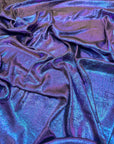 Purple Galaxy Foil Multi Shimmer Metallic Fabric by Yard Reflective Shiny Hologram Iridescent Material for Kimonos Kids Dress Crafts 115GSM