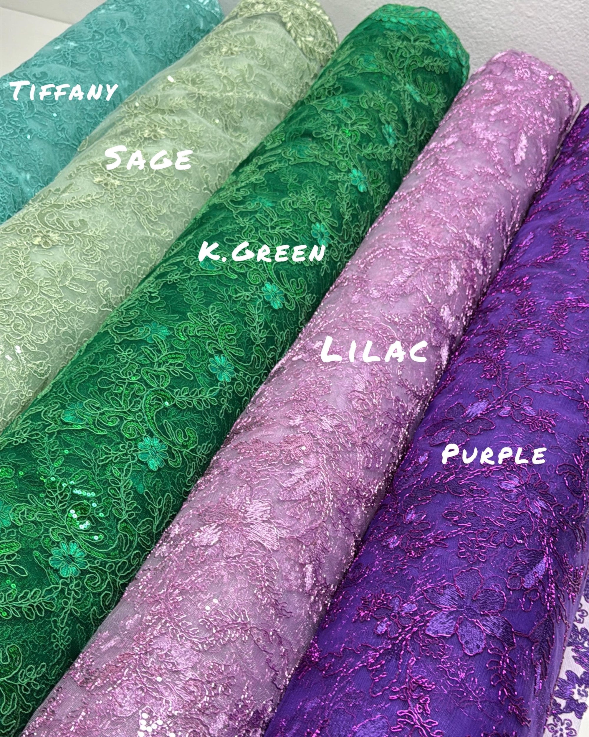 Tiffany Floral Lace Fabric by Yard Embroidery Corded With Sequins Fabric Non Stretch for Formal Wear, Bridal Gowns, Event Decoration
