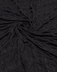 Black Textured Diamond Jacquard Fabric by Yard, 3D Ruched 4 Way Stretch Spandex for Prom Dresses, Leggings, Scrunchies, DIY 260 GSM