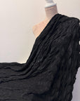 Black Textured Diamond Jacquard Fabric by Yard, 3D Ruched 4 Way Stretch Spandex for Prom Dresses, Leggings, Scrunchies, DIY 260 GSM