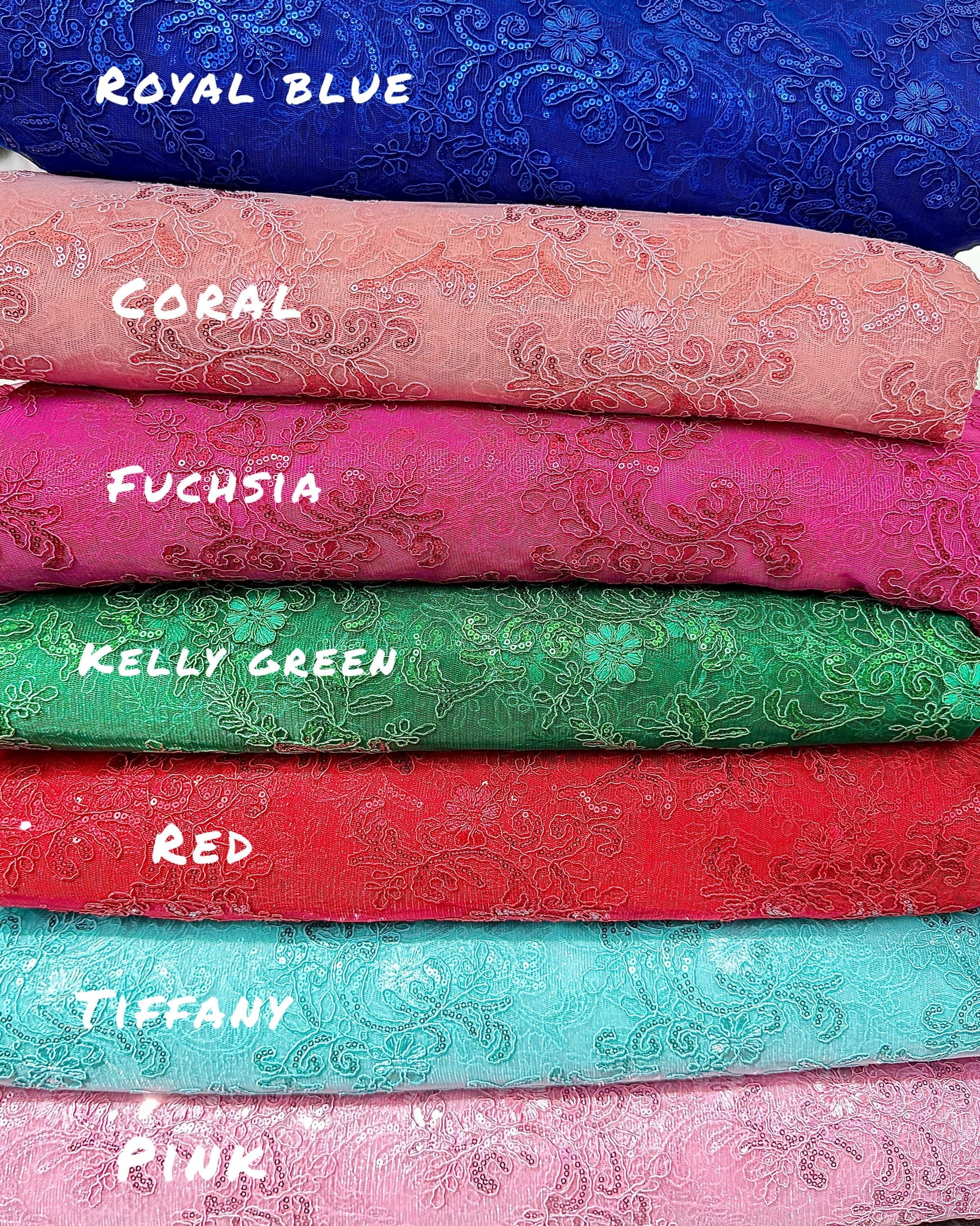 Floral Lace Fabric by Yard Embroidery Corded With Sequins Material Non Stretch Sequined Embroidered On Lace Bridal Wedding Gowns, Crafting