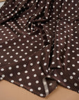 Chocolate brown polka dot satin folds
