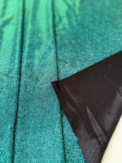 Jade Lurex Foam Glitter Knit Fabric by Yard, Reflective Blue Green Stretch Fabric, Shimmer Material for Gowns, Backdrops, Costumes ,Crafts - from Gala Textile