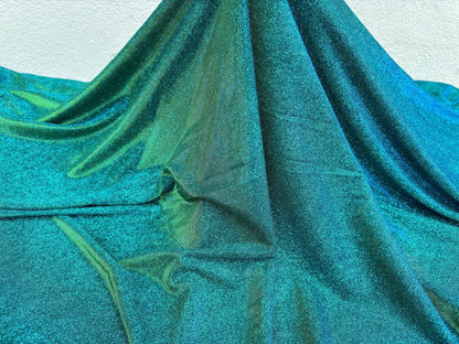 Jade Lurex Foam Glitter Knit Fabric by Yard, Reflective Blue Green Stretch Fabric, Shimmer Material for Gowns, Backdrops, Costumes ,Crafts - from Gala Textile