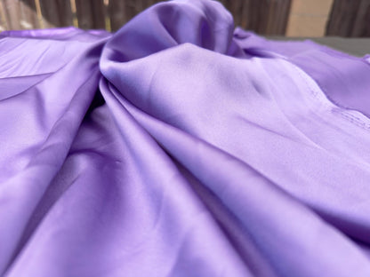 Lavender Silky Stretch Charmeuse Satin Fabric By Yard, Purple Bridal Soft Silky Material, Lilac Stretch Satin for Gowns, Backdrops, Crafts - from Gala Textile