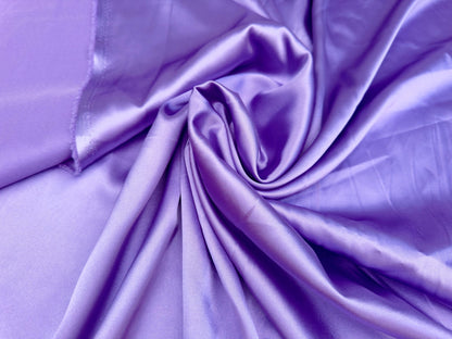 Lavender Silky Stretch Charmeuse Satin Fabric By Yard, Purple Bridal Soft Silky Material, Lilac Stretch Satin for Gowns, Backdrops, Crafts - from Gala Textile