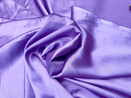 Lavender Silky Stretch Charmeuse Satin Fabric By Yard, Purple Bridal Soft Silky Material, Lilac Stretch Satin for Gowns, Backdrops, Crafts - from Gala Textile