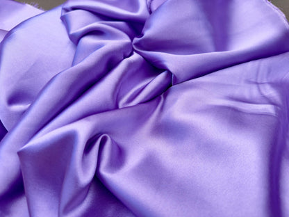 Lavender Silky Stretch Charmeuse Satin Fabric By Yard, Purple Bridal Soft Silky Material, Lilac Stretch Satin for Gowns, Backdrops, Crafts - from Gala Textile