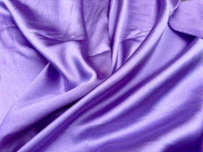 Lavender Silky Stretch Charmeuse Satin Fabric By Yard, Purple Bridal Soft Silky Material, Lilac Stretch Satin for Gowns, Backdrops, Crafts - from Gala Textile