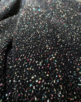 Luxurious 4 Way Stretch Black Lurex Glitter Fabric, Shimmer Sparkle by Yard for Gown, Backdrop, Drapes Black Glitter Party Dress Material - from Gala Textile