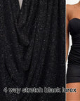 Luxurious 4 Way Stretch Black Lurex Glitter Fabric, Shimmer Sparkle by Yard for Gown, Backdrop, Drapes Black Glitter Party Dress Material - from Gala Textile