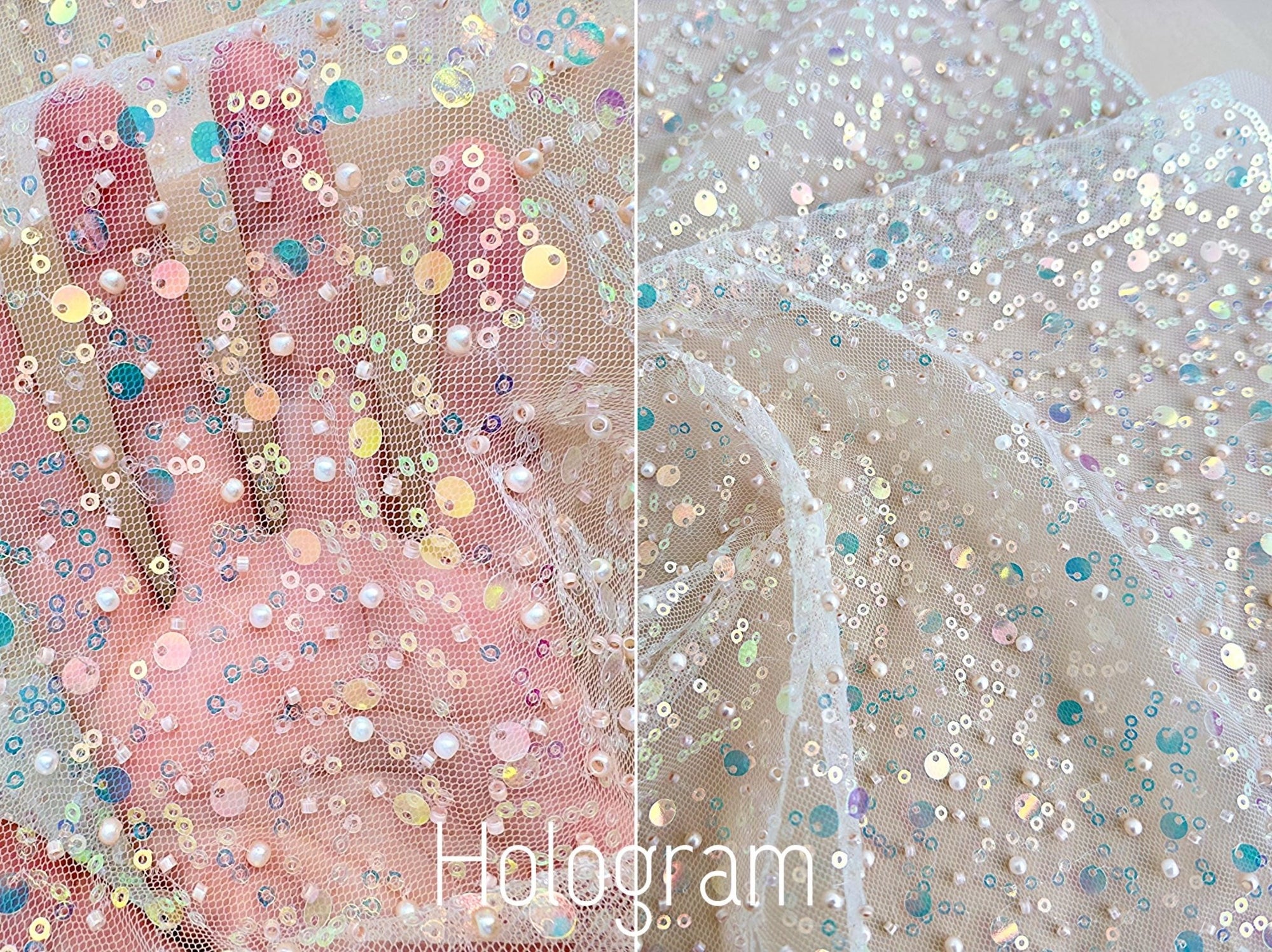 Luxury Bridal Beaded Sequin Lace Fabric by Yard Shimmer - from Gala Textile