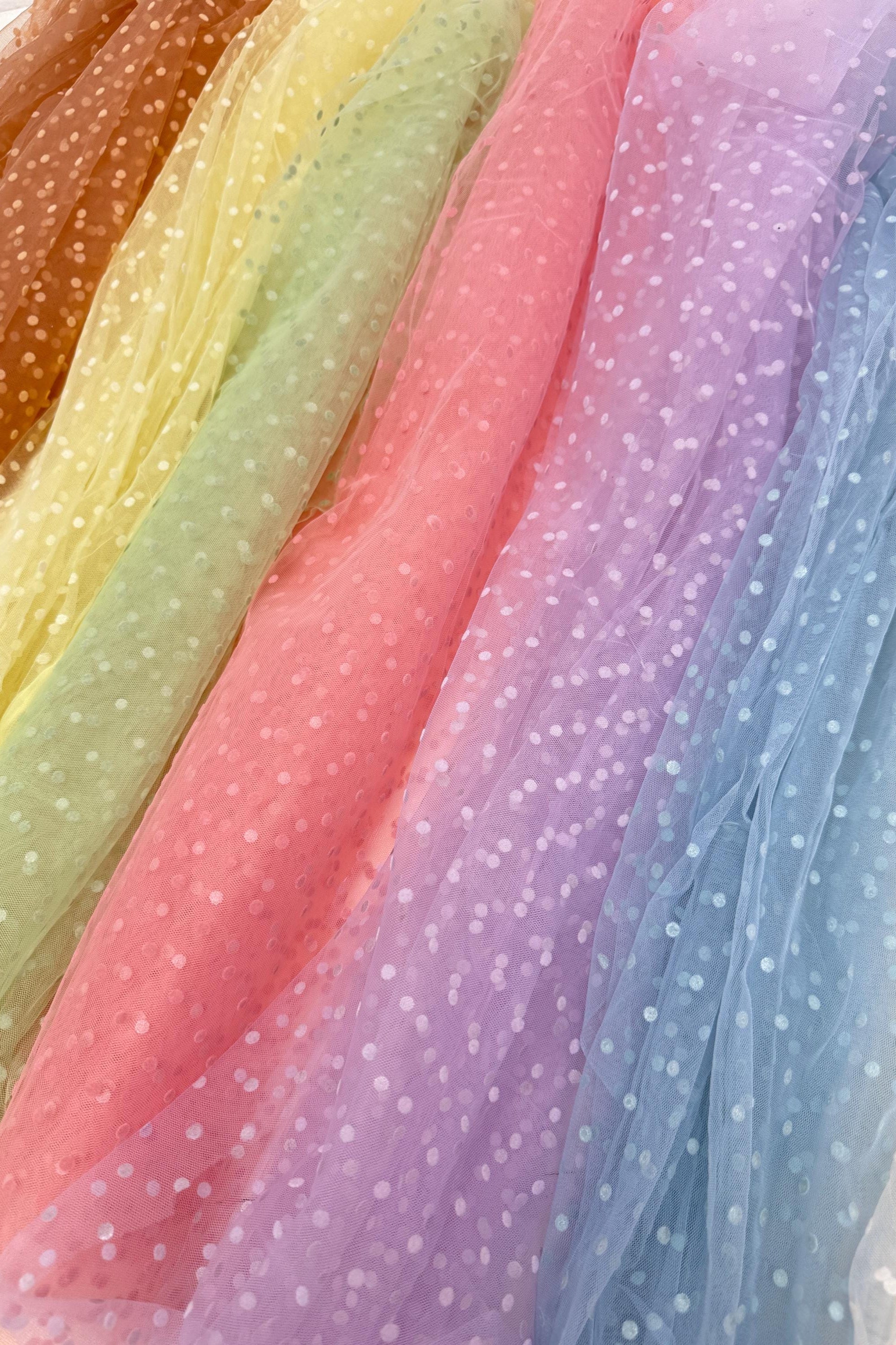 Sheer Polka Dot Mesh Fabric by Yard, Soft Mini Velvet Polka Dots on Lightweight Tulle for Bridal Veils, Girls Tutu Mesh, Curtains and Crafts