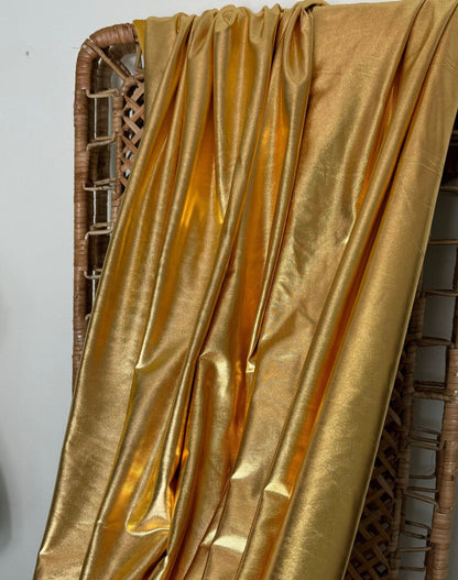 Metallic Gold Foil Spandex Lame Fabric by Yard Gold Lame Material, All Over Foil on Stretch Knit, for Dance Wear Costumes, Dresses, Leggings - from Gala Textile