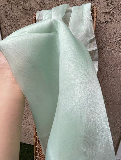 Mint Crystal Organza Fabric By the Yard, Green Organza, Light Green Organza, Glitter Organza Fabric, Soft Organza Fabric, Mint Sheer Fabric - from Gala Textile