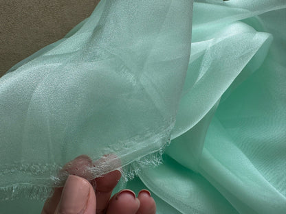 Mint Crystal Organza Fabric By the Yard, Green Organza, Light Green Organza, Glitter Organza Fabric, Soft Organza Fabric, Mint Sheer Fabric - from Gala Textile